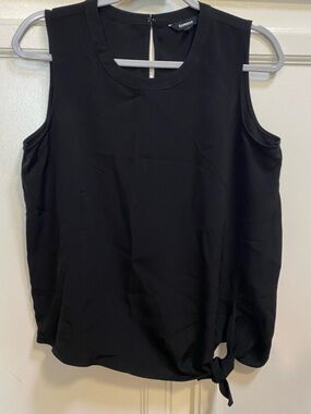 Express Black Sleeveless Tie-Hem Camisole Top